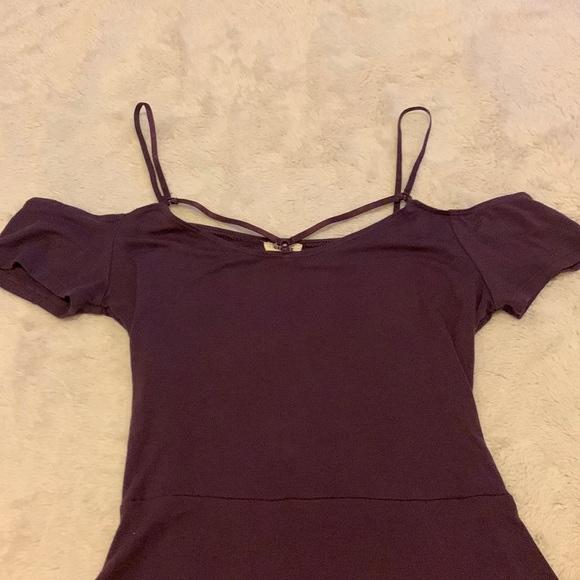 Garage Purple Off Shoulder Fit and Flare Mini Dress Size S - Picture 3 of 5